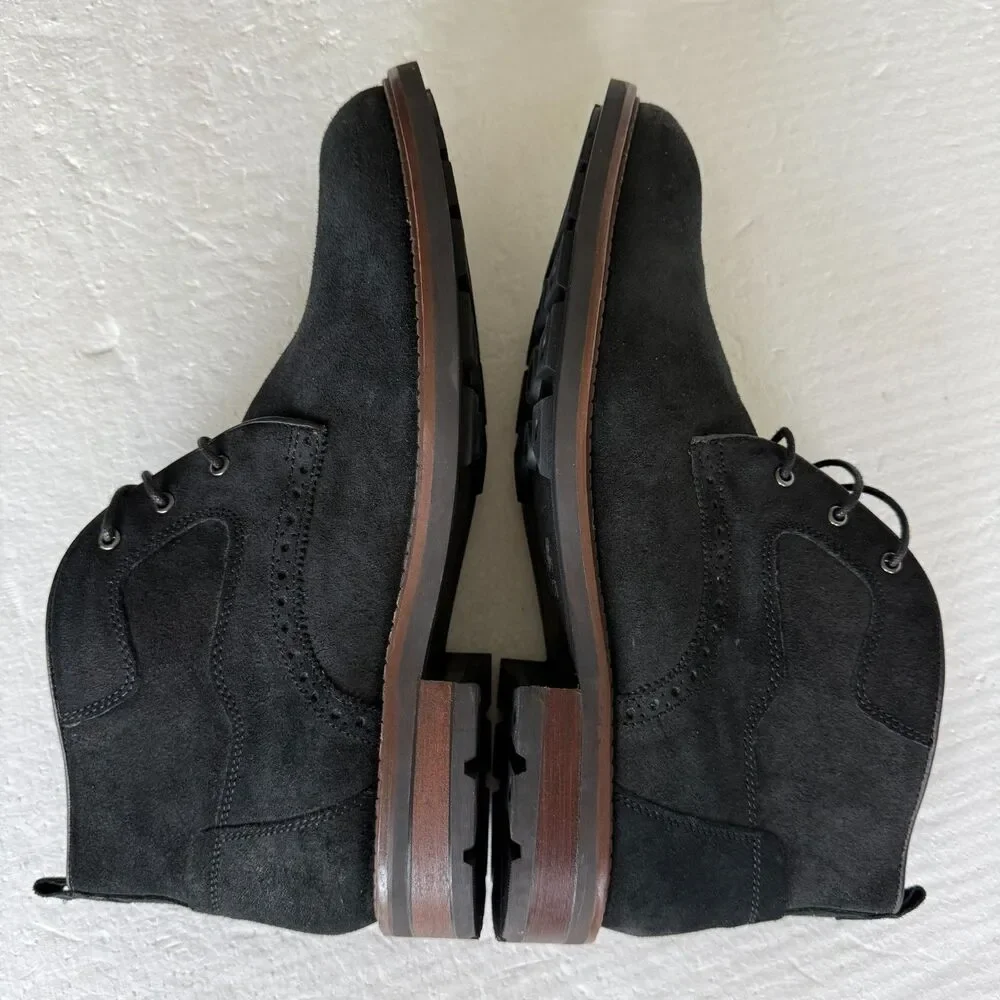 Johnston Murphy Black Suede Fullerton Chukka Boots Men's Shoes Size 12 M - Picture 4 of 15